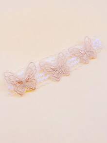 1件女孩蕾絲彈性刺繡蝴蝶可愛髮箍，適合日常使用 - 彩色 - 查看 12