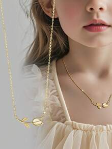 1件S925纯银可爱甜美郁金香吊坠项链，送给女儿、女孩生日、圣诞节的完美礼物 - 鬱金香 - 查看 14