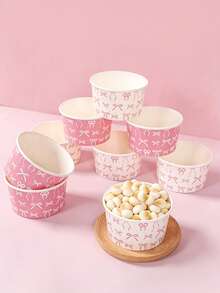 10/20个装蝴蝶主题派对纸碗，儿童生日派对冰淇淋纸杯，一次性生日派对纸碗和纸杯 - 彩色 - 查看 1