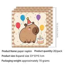 This Capybara 50-Piece Disposable Cutlery Set Includes 10 Dinner Plates, 10 Dessert Plates, 10 Paper Cups, And 20 Napkins. This Convenient Cutlery Set Is Perfect For Camping, Picnics, Garden Barbecues, Baby Showers, Weddings, And Birthday Parties. - Multicolor - View 8