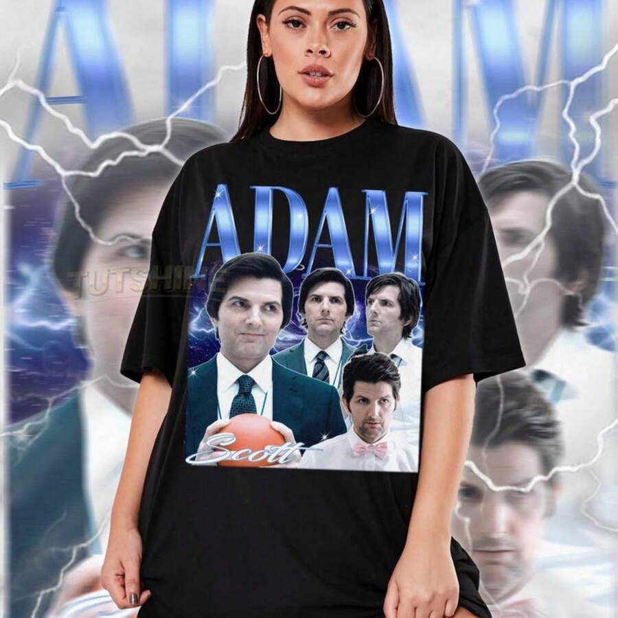 C1AmiS1eta de A1DAM SCOTT, C1AmiS1eta vintage de A1DAm Scott, C1AmiS1etas de fan de A1DAm Scott, suéter retro de los 90 de A1DAm Scott, regalo de mercH1andising de A1DAm Scott - Negro - Ver 1