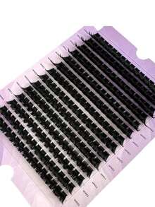 224Pcs/ Set 14Rows 160Roots 0.05mm Soft Lash Mink Fur Eyelashes 9-16mm Mixed Length 3D Russian Volume Lash Individual Lashes Makeup Black Lashes Purple Box Packaging Lash Clusters,Eye Lash Clusters,Individual Eyelashes,Lashes,Fake Lashes - Đen 3 - Xem 10