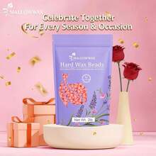 Mallowwax Hard Wax Beads For Hair Removal, 2LB U2013 Premium Hair Removal Wax Refill For Sensitive Skin With Rose Formula, Ideal For Facial And Brazilian Areas - ColorM - 查看 6