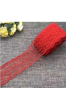 1/10码 - （1码 = 0.914米，10码 ≈ 9.14米）白色蕾丝花边丝带，手工DIY装饰丝带，礼品包装，发饰，插花 - 服装装饰，白色蕾丝派对礼品，装饰品，礼品丝带，圣诞节，情人节，母亲节 - 白色 - 查看 9