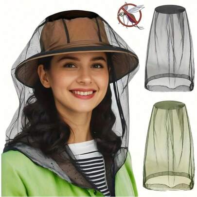 2个大号轻便透气蚊帐，含面罩配件 - 高强度防虫网，细密网眼有效防护蚊虫，兼容帽子/头套，是钓鱼和狩猎的理想之选 - 可预防西尼罗河病毒和寨卡病毒 - 黑绿双色（耐用面料） - 细密网眼设计，透气性极佳，适合成人使用 - 有效阻挡昆虫、蚊子、苍蝇和小型飞行害虫 - 适用于大多数帽子 - 易于清洁和保养 - 是露营和徒步旅行的完美之选