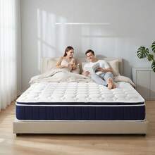 Sour Lemon EDIMENS Pocket Spring Mattress, 25cm High, 7-Zone Orthopedic & Medium-Firm (H5) | Comfort Foam Topper | Compressed In A Box For Easy Transport | 90x200/140x200/180x200 - White Blue - View 3