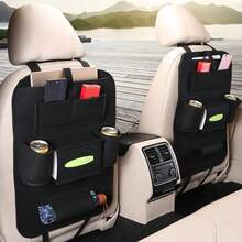 1pc Car Seat Back Storage Bag - Multifunctional Felt Organizer Bag With Cup Holder, Smartphone Pocket And Accessory Compartment, Car Interior Storage Bag, Car Accessories - A - View 3