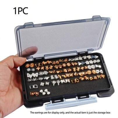 Earring Storage Box, Portable Jewelry Box, Home & Personal Organizer, Does Not Include Jewelry, For Display Purposes Only