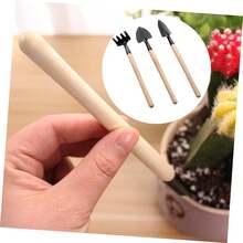 Kisangel 3pcs Mini Garden Tool Set, Includes Transplanting Trowel, Rake And Shovel, Wooden Handle Gardening Tools For Planting And Transplanting - Three-piece Pack - View 4