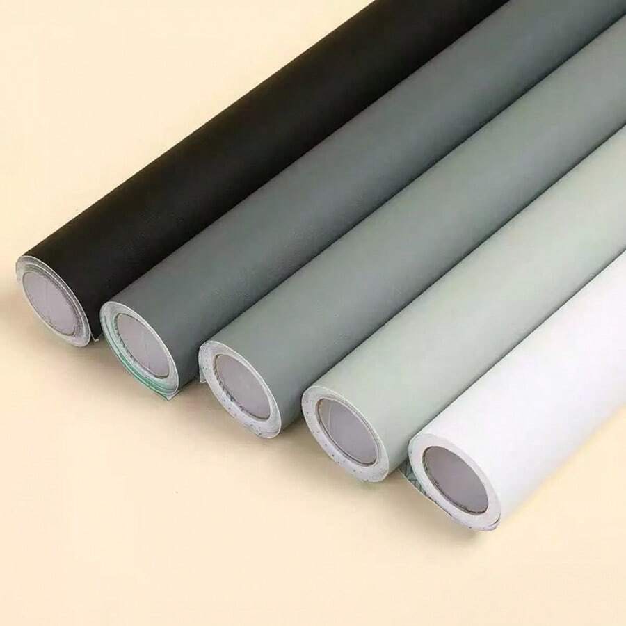 1 Roll Peel And Stick Wallpaper - Vinyl Material Decorative Self-Adhesive Wallpaper For Home Decor, Furniture Renewal, Solid Color Matte Pattern Sticker, Suitable For Bedroom, Living Room, Kitchen, Desk, 4 Colors Available