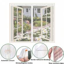 Magnetic Window Screen, Removable Hook And Loop Mesh Screen, Upgraded Polyester Fiber Door Window Screen, Magnetic Closure Door Screen To Prevent Mosquitoes And Flies From Entering, Suitable For Living Room, Bedroom And Kitchen - White - Multicolor - View 5