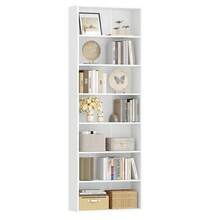 HaluPeit Bookshelf, 7-Tier Bookcase, Freestanding Shelf, Storage Shelf, Adjustable Panels, For Study, Bedroom, Living Room, White, 24 X 60 X 205 Cm - 白色 - 查看 8