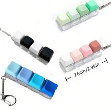 1 pièce Boîte sensorielle à quatre touches, cadeau parfait pour les amis et la famille, soulage la pression des doigts, jouet apaisant pour l'ouïe, convient pour les cadeaux de fête, les bas de Noël, les faveurs de fête, les blagues, la décoration de bureau, la décoration de voiture, les porte-clés, la décoration de l'aquarium et les cadeaux de Père Noël blanc - Multicolore - Voir 12