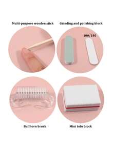Set de 5/3/1 Limador de uñas mini y kit de empujador de cutículas, incluye limador de uñas, cepillo - Juego completo de herramientas para manicura/pedicura para salón de uñas, viaje, spa - Juego de cuidado de pies y uñas multifuncional, amigable para viajar, uso diario, regalo para clientes - Multicolor - Ver 5
