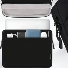 SENLASI 适用于蓝色、黑色、灰色 13-15.6 英寸笔记本电脑的笔记本电脑包，也适用于 MacBook、HP Chromebook 和 Surface 笔记本电脑，黑色 - 查看 2