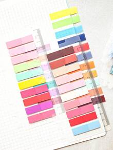 3200pcs/1600pcs/800pcs/200pcs Morandis Color Stickers, Index Stickers, Self-Adhesive Stickers, Page Labels, Morandis Color Semi-Transparent Writable Bookmarks And Reusable Bookmark Labels, Exquisite Ribbon Index Labels, European And American Retro Fluorescent PET Transparent Self-Adhesive Notes, Coding Labels - Multicolor - View 5