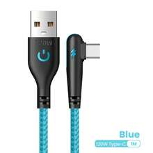 Cable de datos trenzado de nailon sin enredos, cable de datos USB tipo C con ángulo de 90 grados, cable de carga rápida de 120W USB C con ángulo adecuado para dispositivos de juegos, regalo del Día de la Mujer, celebración de cumpleaños - Multicolor - Ver 15