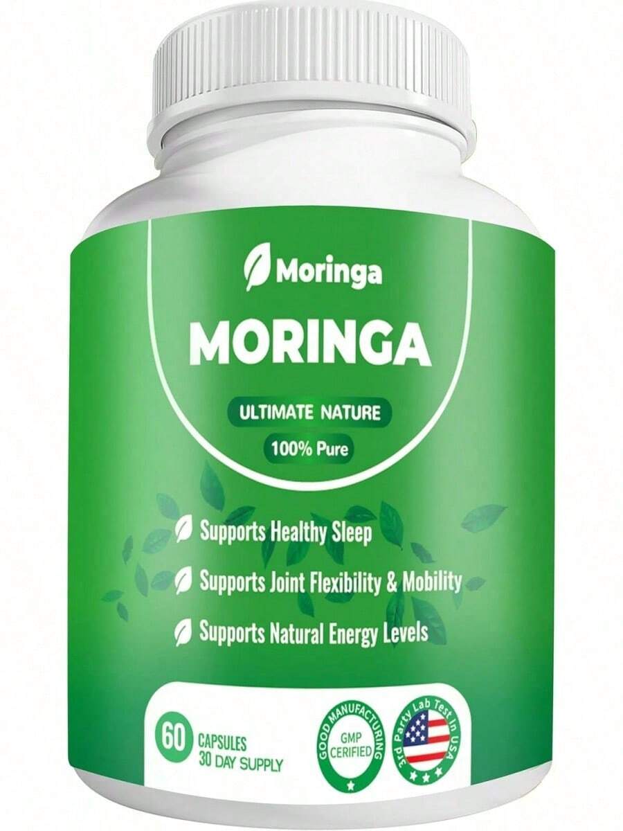 Moringa Capsules – 800mg Pure Moringa Powder Supplement – 60 Capsules For Natural Energy, Immune System, Skin & Gut Health Support, Green Antioxidant Superfood, Essential Vitamins & Amino Acids - 1 - 查看 1