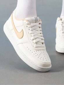 Giày thể thao cổ thấp Nike Court Vision 1 dành cho nữ, màu trắng và vàng. - Vàng trắng - Xem 1