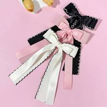 1件装女士优雅双层蝴蝶结发夹，文艺气息浓郁的时尚高端发饰 - 彩色 - 查看 2