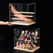 1 Piece Transparent Acrylic Display Case Dust Proof Protection Box For Flowers Figurines Collectibles Home Decor Showcase Shelf Organizer Storage - 無色 - 查看 3