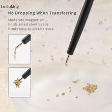 LUSLUKING 1/2支装 漩涡猫眼美甲磁性笔 超强漩涡/圆形/可爱兔子磁性笔 DIY 漩涡磁棒 - 彩色 - 查看 5