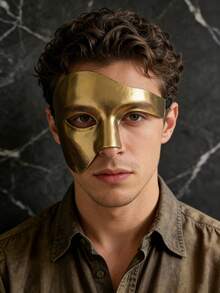 Multicolored Opera Phantom Half-Mask | Retro Antique-Tone Halloween Party Props For Male Cosplay Performances Face Mask - View 7