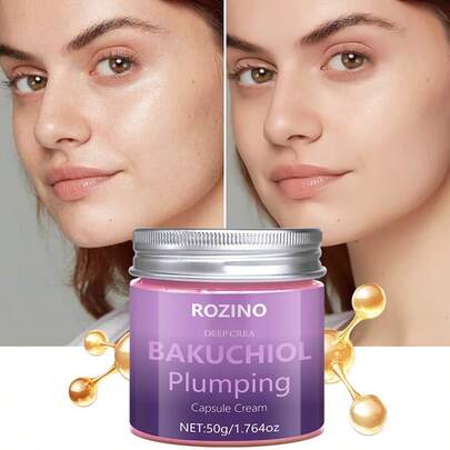 50g Crema en cápsulas de BAKUCHIOL, Cuidado de la piel antienvejecimiento con colágeno, niacinamida para un tono de piel equilibrado y una piel suave, efecto lifting instantáneo, ilumina el tono de la piel. Cubre el acné, crema blanqueadora para uso diurno, resultados satisfactorios en 1 semana, profesional de salón, regalo para boda y San Valentín