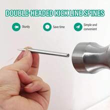 100 Pcs Double-Head Skirting Thread Seamless Nail,Skirting Line Without Marks Nail,Dual-Headed Nails With 1 Installation Barrels,Equipped With Nail Specific Sleeve Tool - Default - View 4
