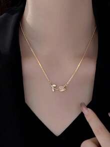 1pc S925 Sterling Silver Romantic Tulip Flower Necklace, Elegant Sweet Cute Fresh Style Unique Design Versatile Choker Necklace, Suitable For Women's Daily Wear, Delicate Neck Chain Gift - Tulip - View 2