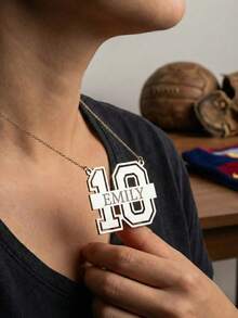Custom Number Necklace With Name - Number Baseball Necklace - Personalized Basketball Number In Box Chain - Sport Jewelry - Style 2 - View 3