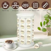 Portavasos K Carrusel de vasos K Porta Cápsulas de Café Porta Cápsulas de Café Portas Cápsulas de Cafés Carrusel Organizador Compatible con 40 Cápsul blanco - blanco - Ver 2