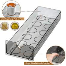 Organizador de cápsulas de café de acrílico resistente para taza K cajón deslizante debajo de la cerveza para taza K 36 cápsulas de almacenamiento para Kpods Accesorios de café para /otra - Negro transparente - Ver 6