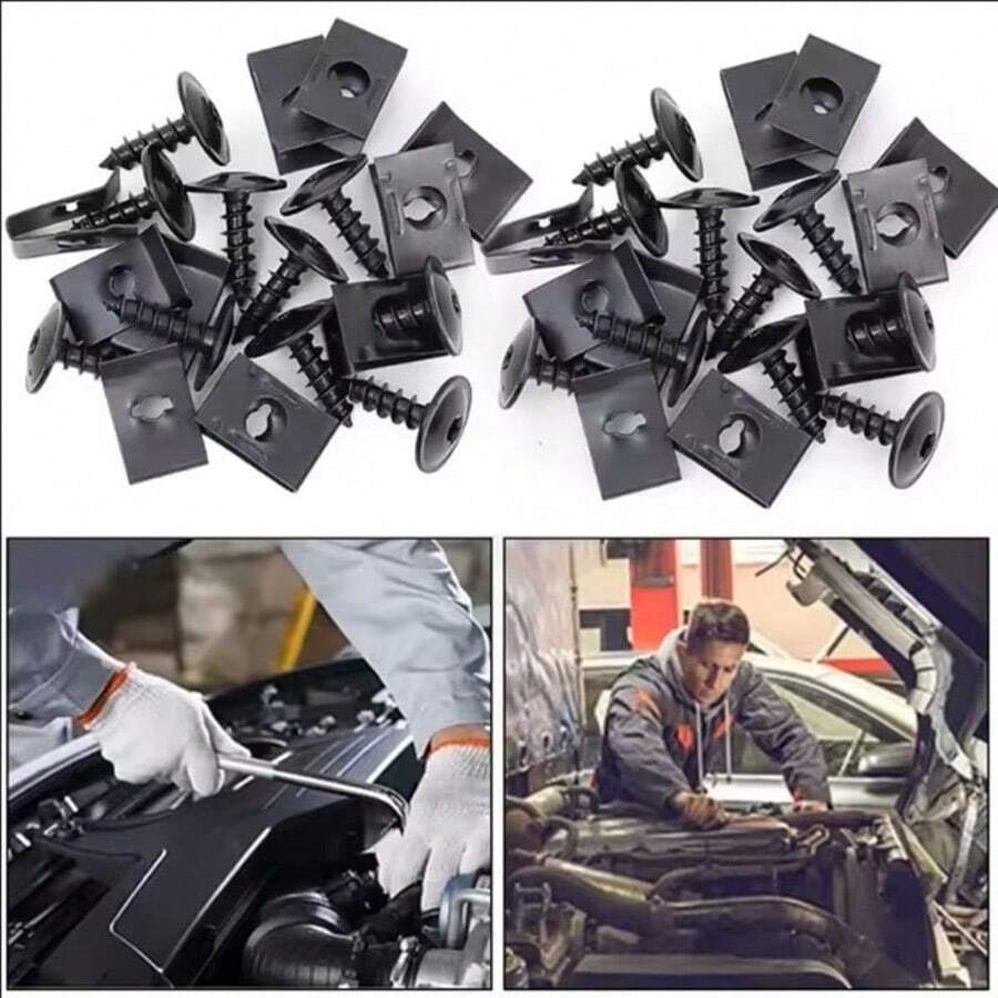 100 chiếc ốc vít tự ren hỗn hợp bằng kim loại, ốc vít, kẹp hình chữ U kèm ốc vít chống gỉ, kẹp, tấm sắt - Hình chữ U - Xem 1