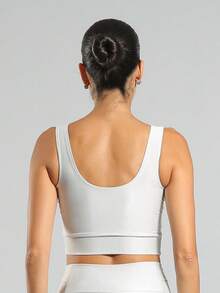 FITNATION Leggings Set With Waistband Pocket + Longline Cropped Top In Micro-Ribbed Fabric With SHINE And HIGH Elasticity And Support. - Hielo - Ver 6