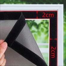 1 pieza Malla anti-mosquitos para ventana, red gris con bordes negros, dispositivo repelente de insectos para interiores, instalación con cinta adhesiva de gancho y bucle, sin necesidad de perforar, esencial para hogares en verano - SC26001 - Ver 3