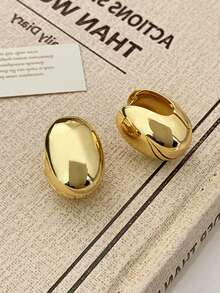 HOTNICE 1 Đôi bông tai hình giọt nước tối giản, thiết kế mới đa năng dành cho nữ, thanh lịch, phù hợp để đeo hàng ngày. - Vàng - Xem 2