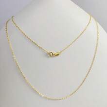 优雅的S925纯银黄色项链，银饰，闪亮，长度16-24英寸，适合派对、生日、圣诞节、情人节、开斋节、感恩节等场合作为礼物。 - 金色 - 查看 3