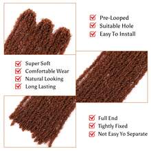 1-6 piezas Extensiones de cabello sintético con trenzas de mariposa, piezas de cabello trenzado con rizo suave - Óxido marrón - Ver 3
