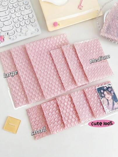 10 piezas/1 pieza Bolsas de burbujas de alivio de estrés con forma de corazón, sobres de espuma de embalaje de mensajería, bolsas protectoras de burbujas de burbujas