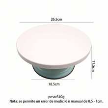 1 pieza Base Giratoria para Pasteles de 10 Pulgadas Antideslizante, Base de Decoración de Plástico de Grado Alimenticio con Giro Suave sin Atascos, Herramienta de Repostería Giratoria para Decoración de Pasteles DIY, para Uso Doméstico y Comercial - Ver 13