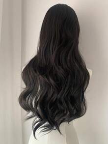 26-Inch 4*1 Small Lace Front Wig Cap, Women's Black Long Curly Wig, Suitable For Cosplay, Various Occasions And Daily Wear. Made Of High-Temperature Resistant Natural Fiber, Smooth And Realistic. - Black - View 8