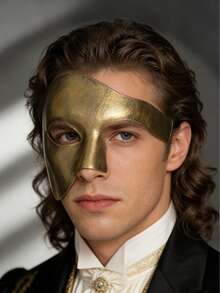 Multicolored Opera Phantom Half-Mask | Retro Antique-Tone Halloween Party Props For Male Cosplay Performances Face Mask - View 11