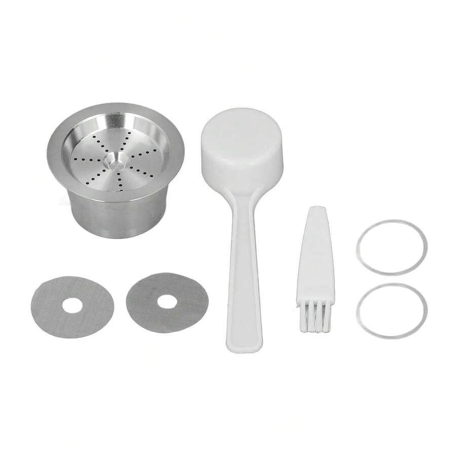 Cápsulas de café recargables de acero inoxidable - Cápsulas de café reutilizables con doble filtración para máquinas de café CAFFITALY y TCHIBO, accesorios de servicio de café - Ver 1