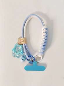 短款编织手机挂绳，适用于任何手机壳，星形吊坠，女士手持防摔挂带 - 彩色 - 查看 7