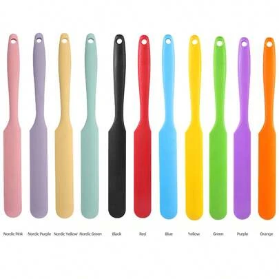 3/1pc Silicone Spatula, Heat Resistant Cake, Cream, Peanut Butter Mixing Scraper. Non-Stick Bread Scraper With Rubber Kitchen Spatula, Long Handle Design Suitable For Restaurant, Bakery, Hotel And Home Use. Essential Household Helper