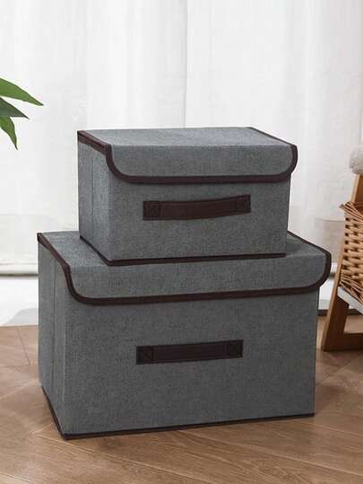 2pcs/1pc Pink Fabric Foldable Storage Box, Portable Organizer Box For Clothes, Underwear, Socks, Dust-Proof And Moisture-Proof Wardrobe Storage, Closet Organizer, Fabric Collapsible Storage Container For Dorm, Home, Toys, Books, Snacks