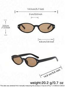 1 Pair Retro Oval Acrylic Fashion Glasses For Men, Suitable For Holidays, Daily Wear, And Gift - Multicolor - View 11