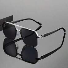 两副经典复古双梁多边形金属框眼镜，男女通用，适合日常佩戴及各种场合，是理想的送礼之选。 - 彩色 - 查看 5