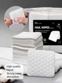 500/200/5pcs Nail Care Cleaning Pads, Nail Care Wipes, Pure Cotton, No Hair Loss, Nail Removal Cleaning Pads, Disposable Nail Care Consumables, For Nail Preparation And Gel Nail Polish Removal, Lint Free Nail Glue Cleaning Wipes, Eyelash Grafting Cleaning Wipes - Multicolor - View 2